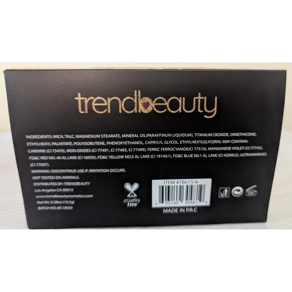 TRENDBEAUTY Glam Babe Eyeshadow Palette Full Size 15 Shades New In Box